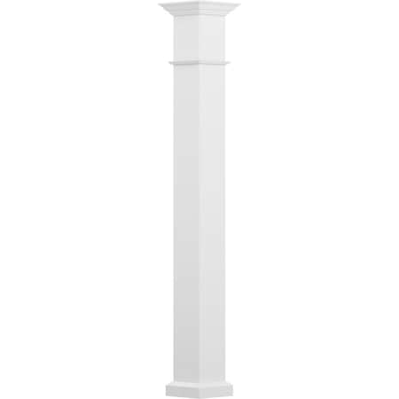 Ekena Millwork 9" x 8' Endura-Aluminum Wellington Style Column, Square Shaft (Load-Bearing 15,000 lbs) Non-Tapered EA0908ENPSPWEWE